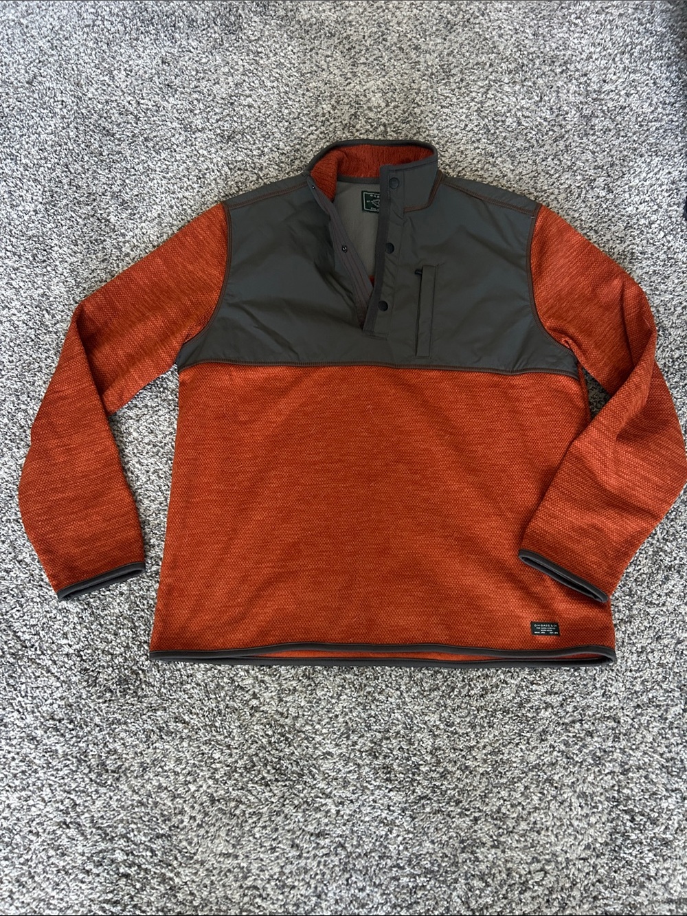 G.H. Bass & Co. Orange Knit Performance Pullover with Gray Yoke